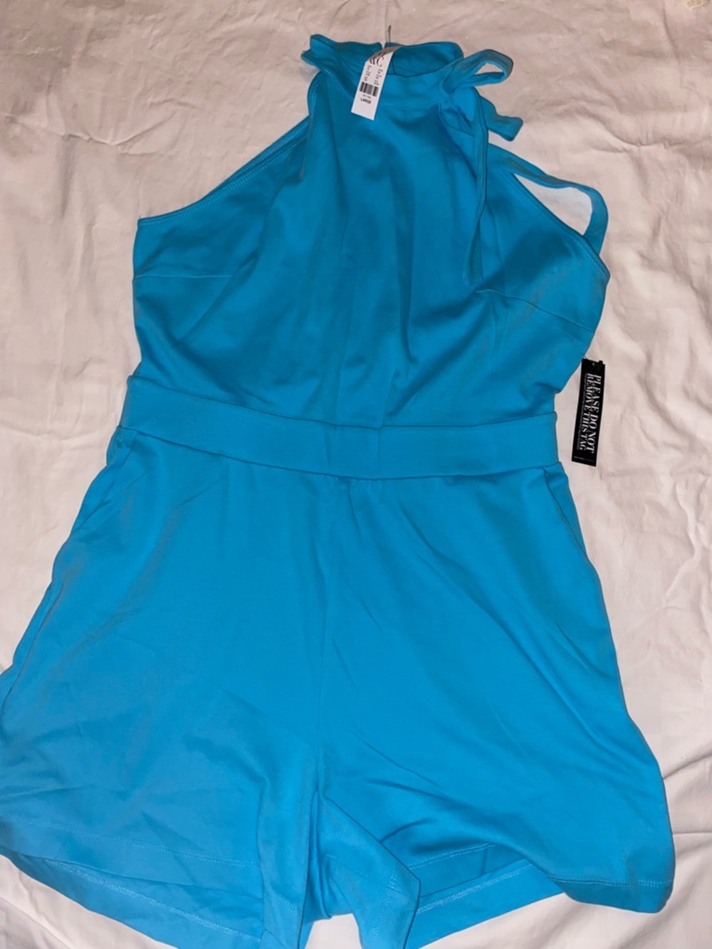 New York & Company Turquoise Halter Romper